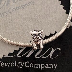 Pug Dog Charm 925 sterling silver